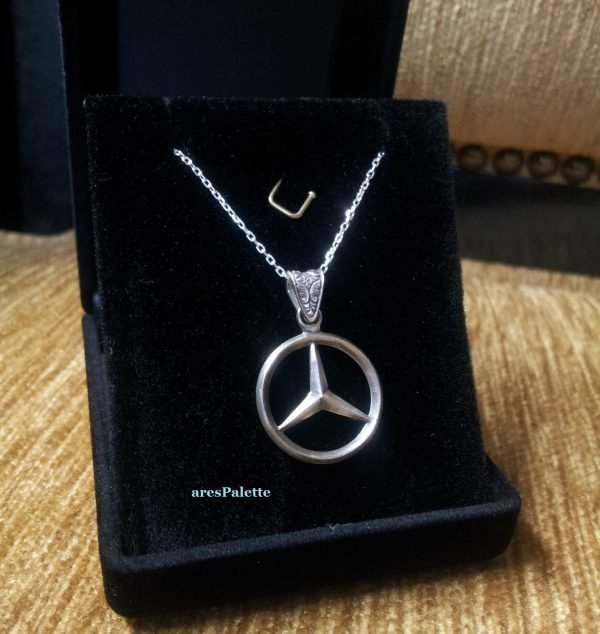 Mercedes-Benz Halskette Oxidised Double Side Silver Mercedes Necklace