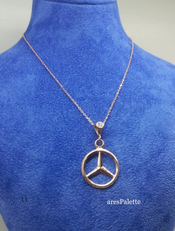 Mercedes Benz Necklace-''Rose Edition''-Handmade-925 silver