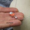 Orange Orange VW Beetle Cabriolet  Necklace 925 Silver-Handmade