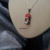 Red VW Beetle Cabriolet Necklace-''Swarovski''-925 Silver-Handmade