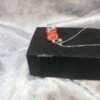 Red VW Beetle Cabriolet Necklace-''Swarovski''-925 Silver-Handmade