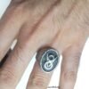 V8 Logo Ring - ''Black & White'' Edition Handmade Car Jewellery