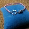 VW Love Bracelet VW Beetle and Heart Beaded Bracelet-925 Silver Handmade.Square Knot