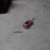 Red VW Beetle Cabriolet Necklace 925 Silver Handmade