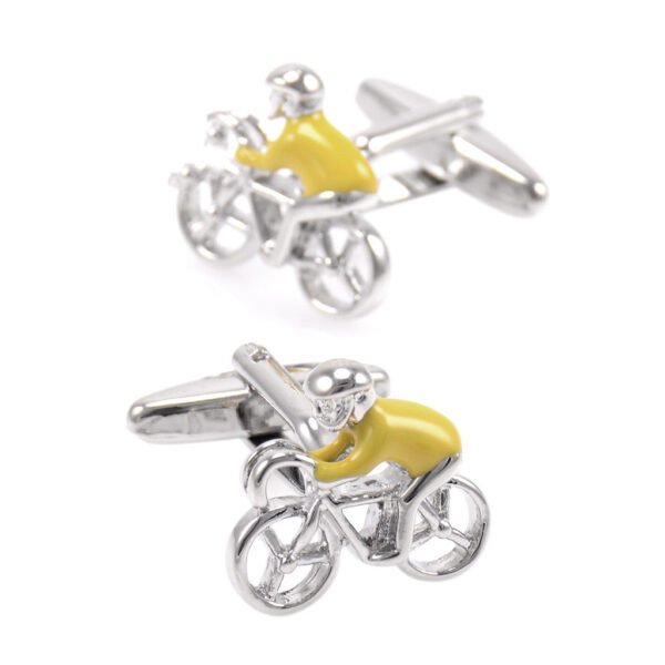 Cycling Cufflinks Athlete Yellow