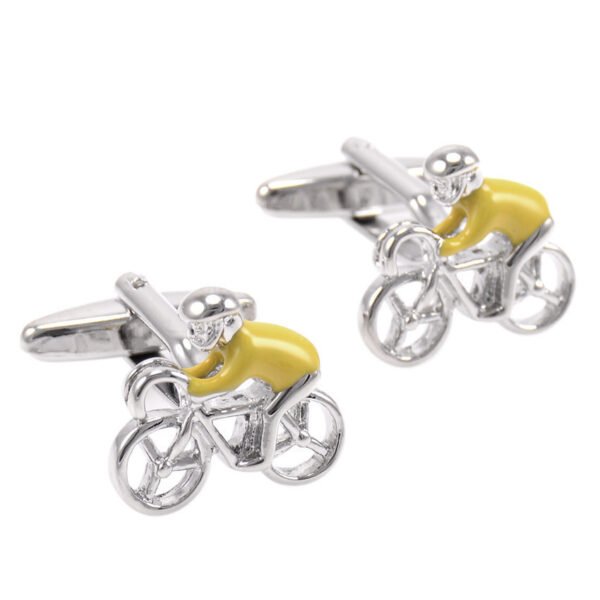 Cycling Cufflinks Athlete Yellow