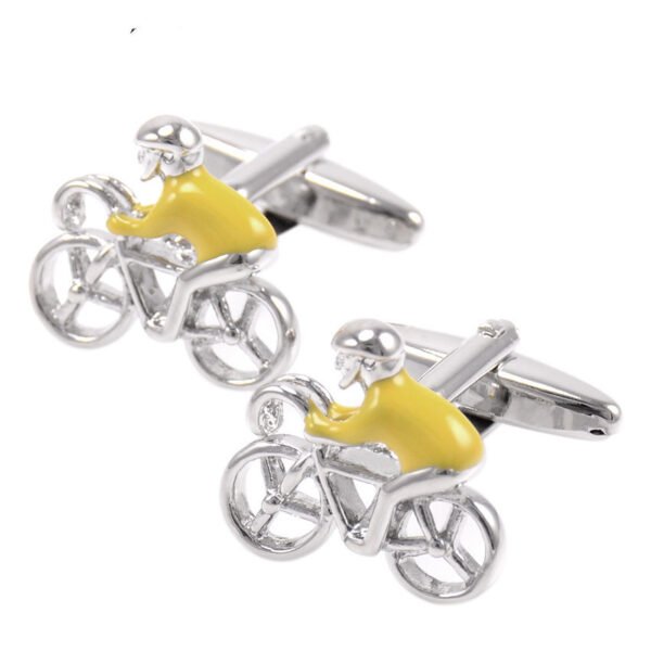 Cycling Cufflinks Athlete Yellow